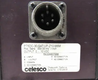 NEW CELESCO PT5DC-30-S47-UP-Z10-M6M TRANSDUCER PT5DC30S47UPZ10M6M