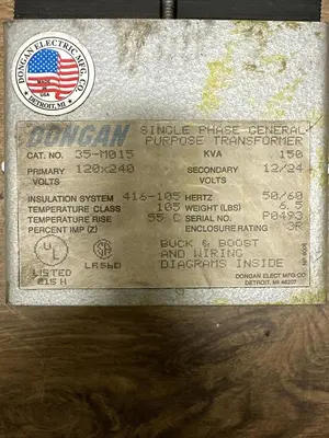 USED DONGAN TRANSFORMER 35-M015