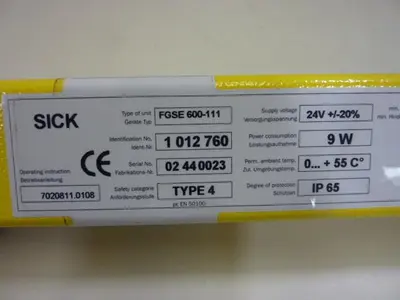 USED SICK OPTIC ELECTRONIC FGSE 600-111