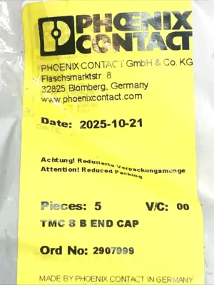 New | in-Stock Phoenix Contact End Cap Wiring Bridge Busbar Cover Gray PKG OF 5 Circuit Breakers Michigan US | Maverick Industrial Sales #1394301