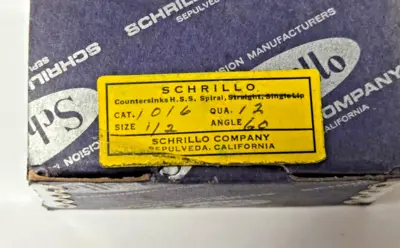Schrillo 1/2" High Speed Steel Countersink 60 Degree #1016 USA Lot of 3
