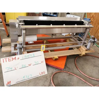 Used 1/2HP Motorized Sanitary Conveyor Belt Washing System - 54"W