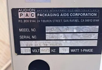 USED PACKAGING AIDS CORPORATION 552D 7/16