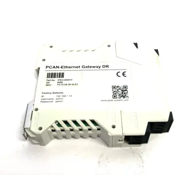 USED PEAK SYSTEMS PCAN-ETHERNET GATEWAY DR, CAN TO LAN GATEWAY IN DIN RAIL