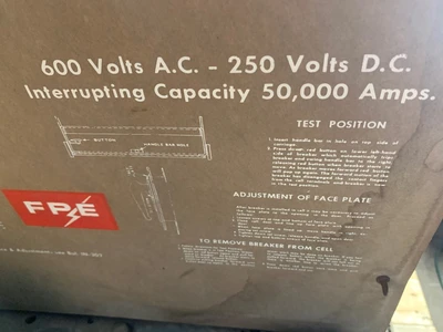 Federal Pacific DMB 50-T EI1S2 Air Circuit Breaker