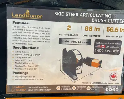 Landhonor Articulating Brush Cutter Attachment (ABC-13-125A)