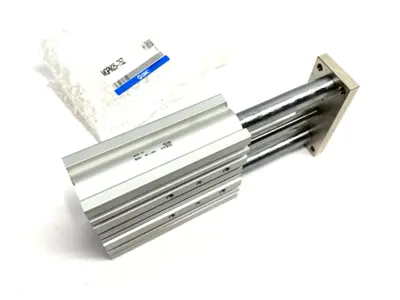 USED SMC COMPACT PNEUMATIC GUIDE CYLINDER 25MM BORE 75MM STROKE
