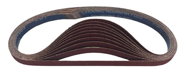 Norton 1/2" x 24" Sanding Belts 80 Grit Ceramic Alumina 10 Pack