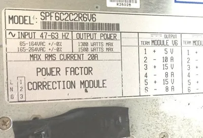 POWER-ONE SPF6C2C2R6V6 DC CURRENT FACTOR CORRECTION MODULE