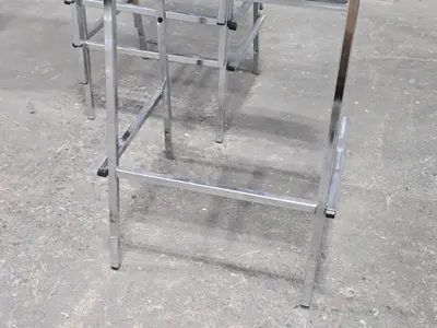 Lot of (5) Bar Chairs Fabric Pad / Chromed Metal Frame