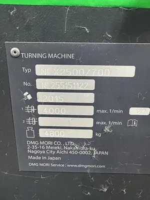 Used DMG MORI NLX 2500/700 2 AXIS CNC LATHE WITH CHIP BLASTER AND CONVEYOR CNC Lathes | Harbor Machinery Inc. #1283417