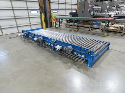 Hytrol 58"W x 15'L Pallet Conveyor 2.5"Roller 51.5"BF 3PH EZ-Logic Zones 30FPM