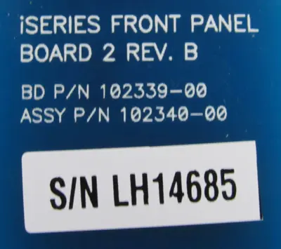 NEW THERMAL SCIENTIFIC 102339-00 ISERIES FRONT PANEL BOARD 102340-00