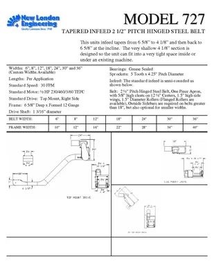 12" W, NEW LONDON, STEELTRAK 727-T3HSB, 1/2HP, 2004