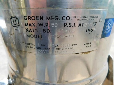 USED GROEN TILTING KETTLE TDB/5-10