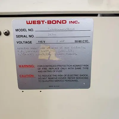 WEST BOND 7400B WEDGE BONDER