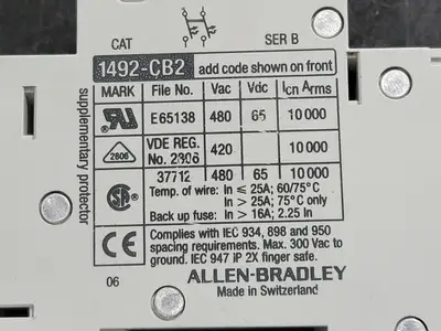 USED ALLEN-BRADLEY 1492-CB2-G200