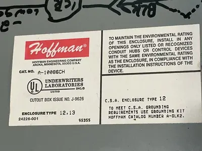 Used HOFFMAN A10086CH Electrical Boxes Ohio US | HGR 24 #1358102