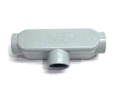 USED SCEPTER PVC CONDUIT BODY BODY T-STYLE LINE LEFT REMOVABLE COVER 1"