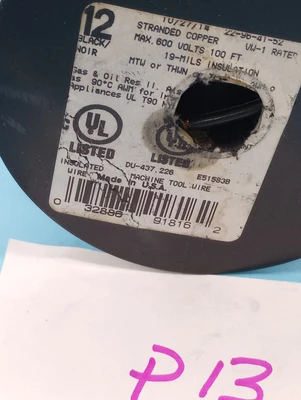 MACHINE TOOL  DU-437,226  WIRE, EST 50 FT,  600V, 12AWG,STRANDED ,THWN