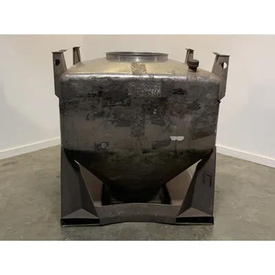 Used 1000 Liter (35 cu. Ft) IBC Matcon Stainless Steel Portable Tote Bin