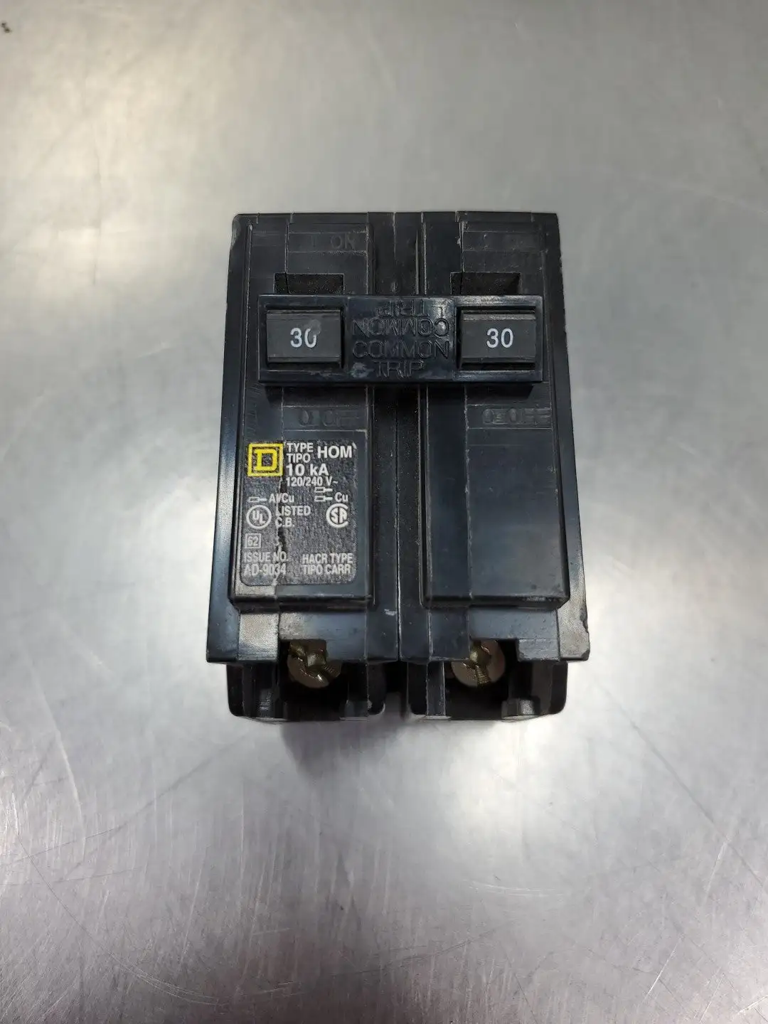 USED Square D AD-9034 Circuit Breaker, 30A, 10kA, 120/240VAC