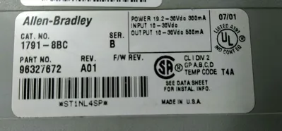Allen Bradley 1791-8BC / B 24 VDC In/Out Module 3A