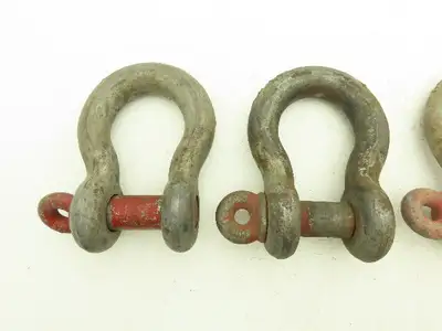 Crosby G-209 1-1/4" Galvanized Carbon Anchor Shackle w/1.38" Screw Pin Lot of 4