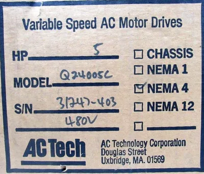 NEW AC TECH Q24005C DRIVE 5HP 400-460V