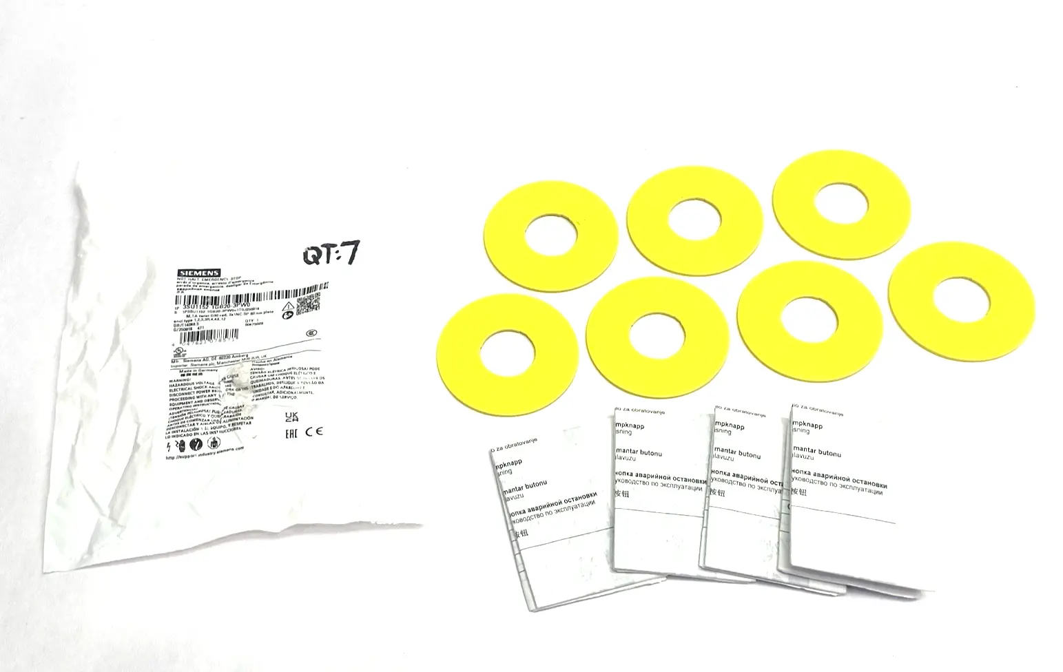 New | in-Stock Siemens Yellow Backing Plate Washer for E-Stop LOT OF 7 Switch Parts Michigan US | Maverick Industrial Sales #1391317