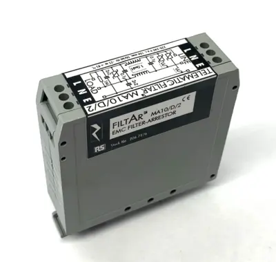 USED TELEMATIC FILTAR POWER LINE FILTER/SUPPRESSOR 10A SINGLE-PHASE DIN RAIL