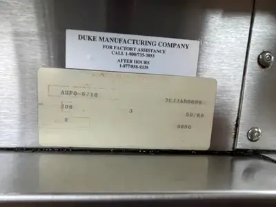 Used Duke Used Duke AHPO-618 Electric Convection Oven Humidity Proofer Combo 208V 1-PH Proofers (Bakery) Illinois US | Falcon Restaurant Supply #1375006