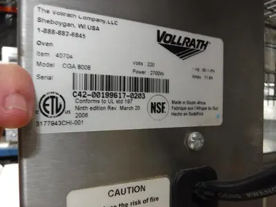 USED VOLLRATH CGA8008