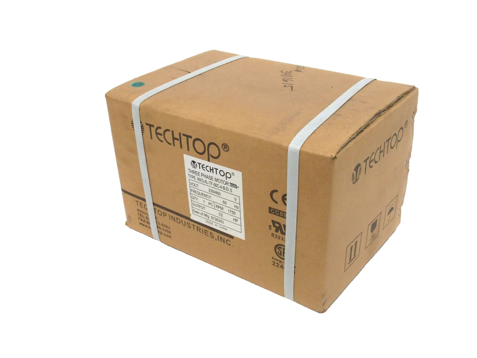 NEW TECHTOP WX3-AL-TF-56C-4-B-D-.5 MOTOR 1/2HP 230/460V WX3ALTF56C4BD5