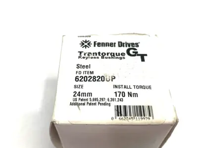NEW FENNER DRIVES TRANTORQUE GT KEYLESS BUSHING 24MM SIZE 170NM
