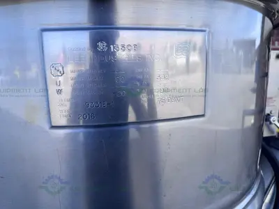 USED LEE 250 LITER SCRAPE AGITATION STAINLESS STEEL HALF JACKETED REACTOR W/ VFD