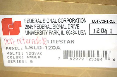 NEW SEALED FEDERAL SIGNAL LSLD-120A LITESTAK LSLD120A