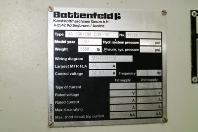 USED 2002 BATTENFELD BA500/200 CDK-SE