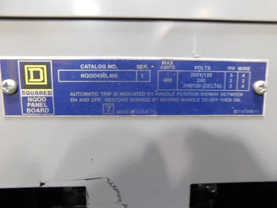 Used Square D NQ0D430L400 Electrical Panels Ohio US | Equipment Recovery Corp. #1330138