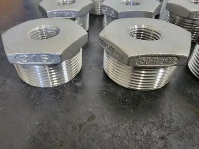 1-1/2" x 1/2" 316 Stainless Steel Hex Head Reducing Bushing SP-114