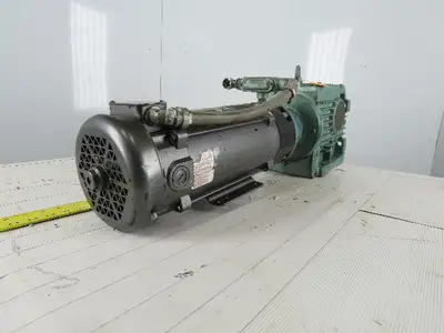 Sew Eurodrive S72LP145 2Hp 180VDC Gear Motor 71.32:1 Ratio Brake Baldor CDP3585