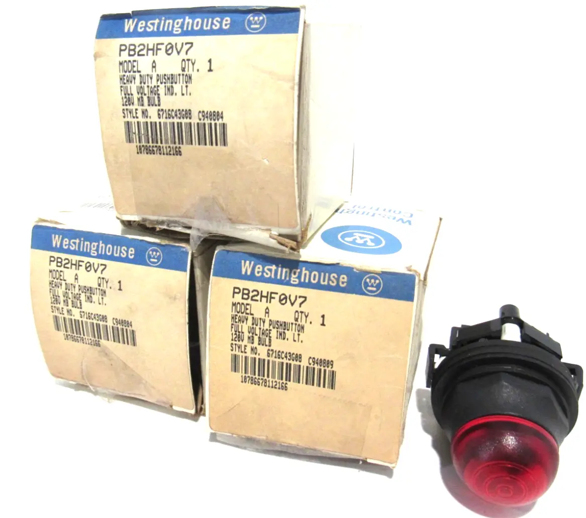 LOT OF 3 NEW WESTINGHOUSE PB2HFOV7 PUSHBUTTONS