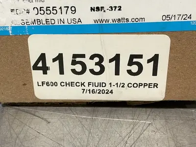 New | in-Stock 2024 WATTS 1 1/2 LF600 Pumps Ohio US | HGR 24 #1548241