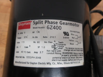 Used DAYTON 6Z400 / 4Z447A Motors (misc) Minnesota US | Machinesused.com #1281220