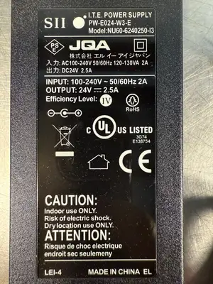 Sii Pw-E024-W3-E AC Power Supply NU60-6240250-I3 Out. 24v - 2.5A (6.3.1)