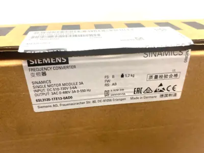 USED SIEMENS SINAMICS S120 SINGLE MOTOR MODULE 3-PH OUTPUT