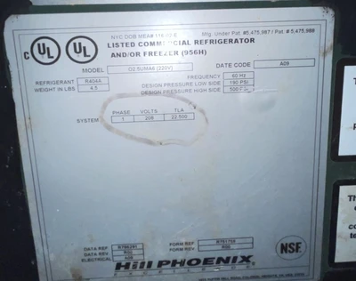 1-0536 Hill Phoenix O2.5UMA 6’ Multi Deck Self Contained Cooler