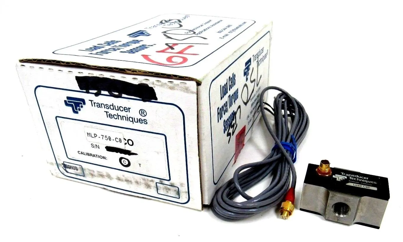 USED TRANSDUCER TECHNIQUES MLP-750-C0 LOAD CELL SENSOR MLP750C0 750 LBS