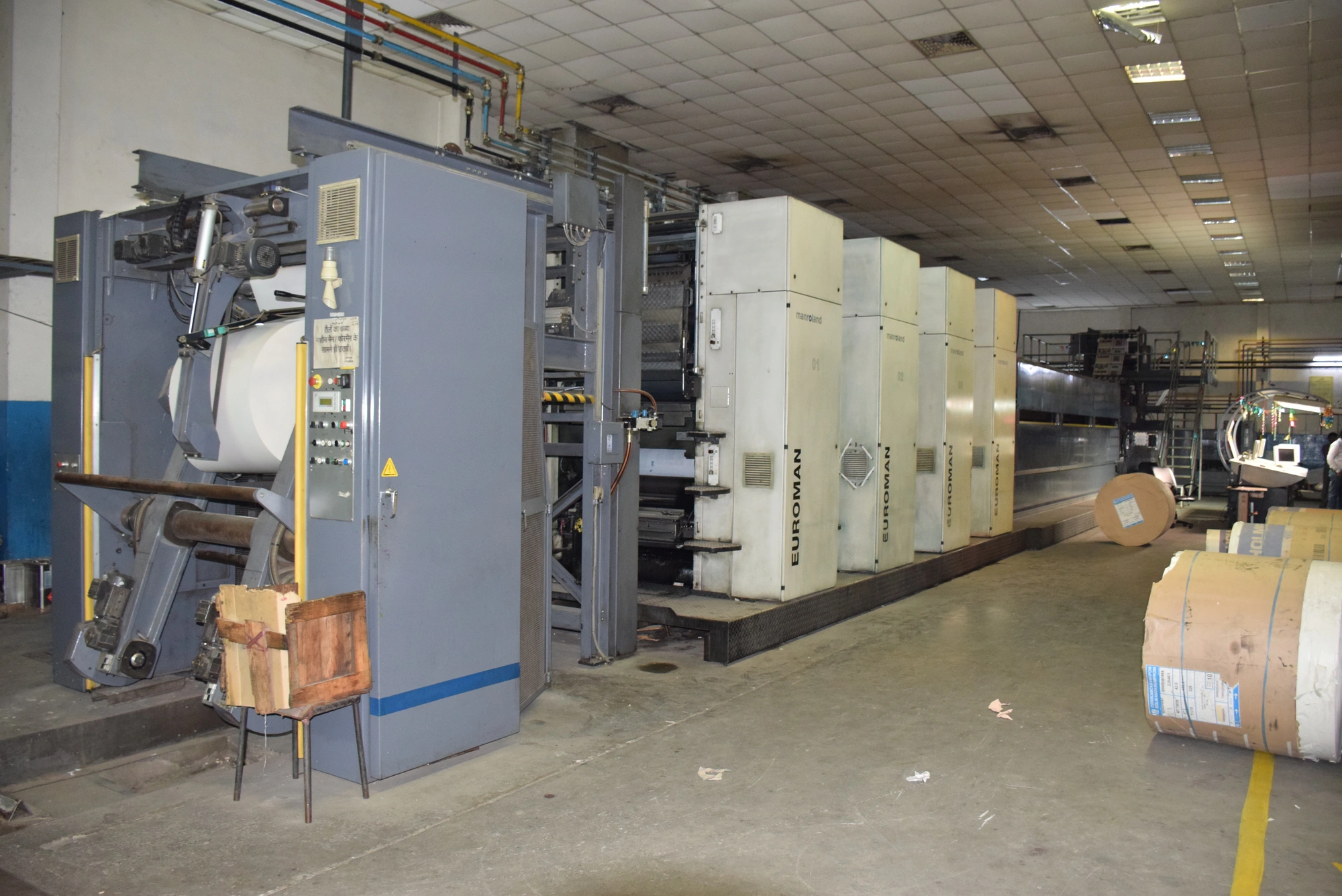 USED 2009 MAN ROLAND EUROMAN (4) UNIT WEB PRESS SYSTEM 21.5" (546MM) CUTOFF