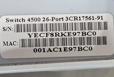 3COM 3CR17561-91 24-Ports Ethernet Network Switch (BIN751)